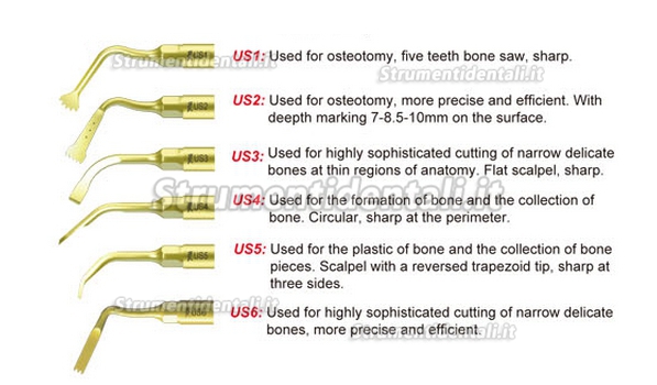 Woodpecker® Inserti Pizeo Osteotomia Chirurgia Kit 6 Inserti